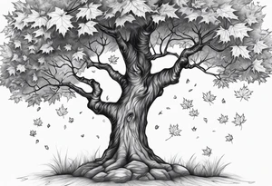 A maple tree tattoo idea