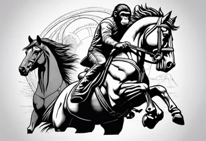 Caesar planet of the apes on a horse tattoo idea