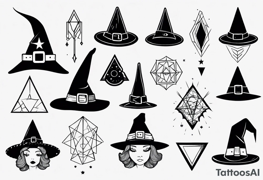 Cute witch hat tattoo idea