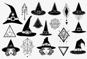Cute witch hat tattoo idea