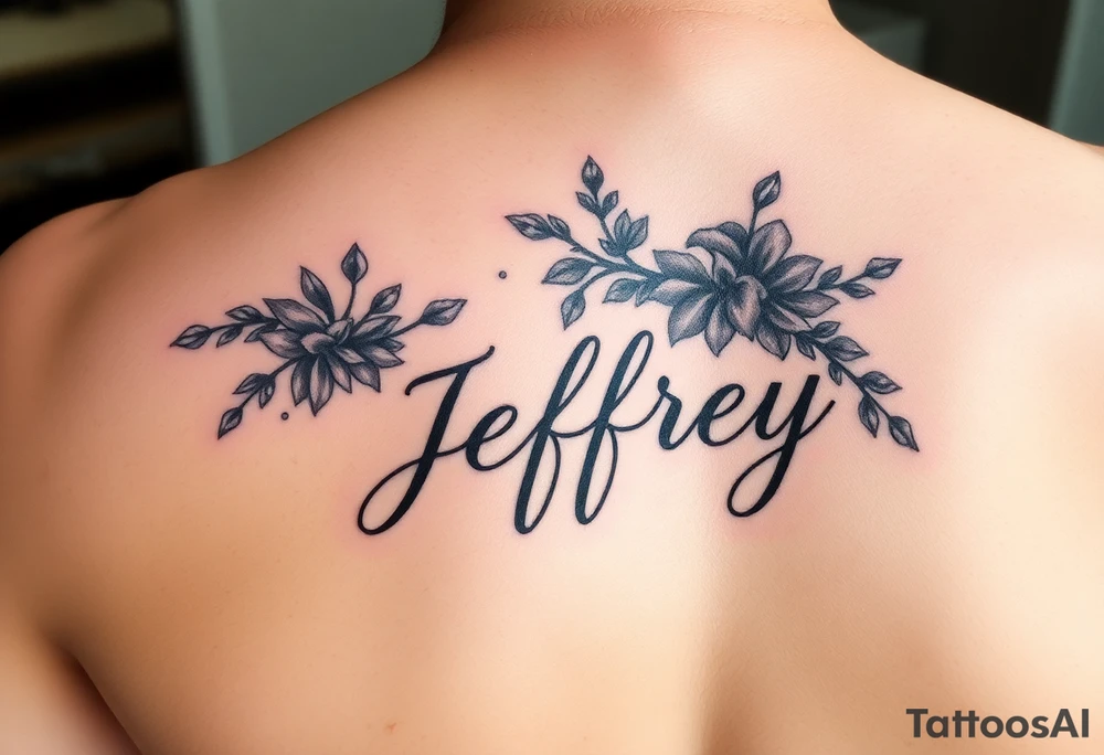 Memorial for the name jeffrey tattoo idea