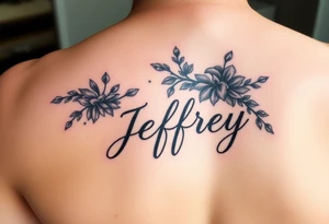 Memorial for the name jeffrey tattoo idea