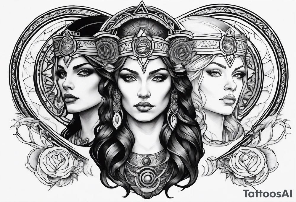 Hecate portrait tattoo idea