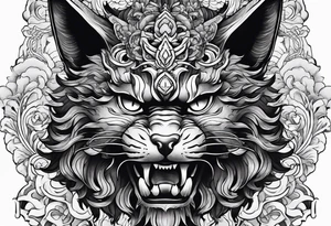 Oni tatoo cat tattoo idea