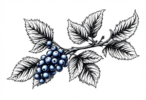 American traditional style Blackberry branch tattoo idea