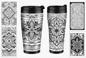 20 oz tumbler simple minimalist Christmas 2024 snowflake 
motif with a blank banner to engrave a name in the middle tattoo idea