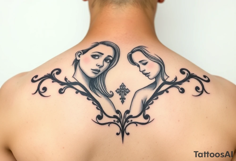 Mother two daughter tattoo idea