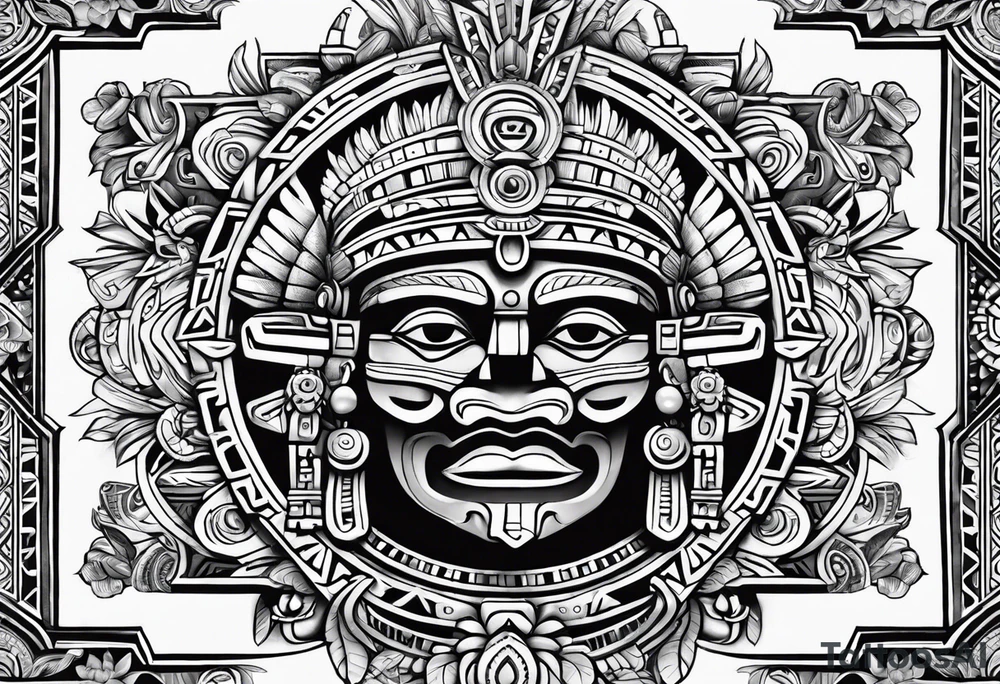 aztec theme tattoo idea