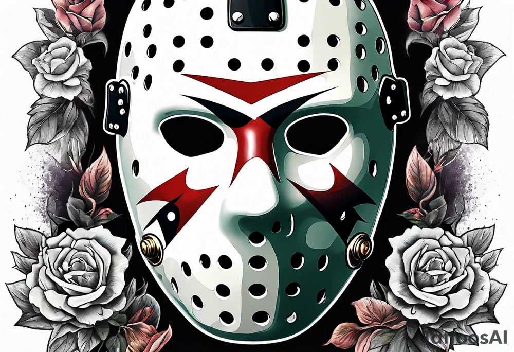 Friday the 13th Jason mask, Japanese art tattoo idea