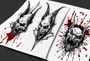 bat with head coming off and blood spurting out tattoo idea