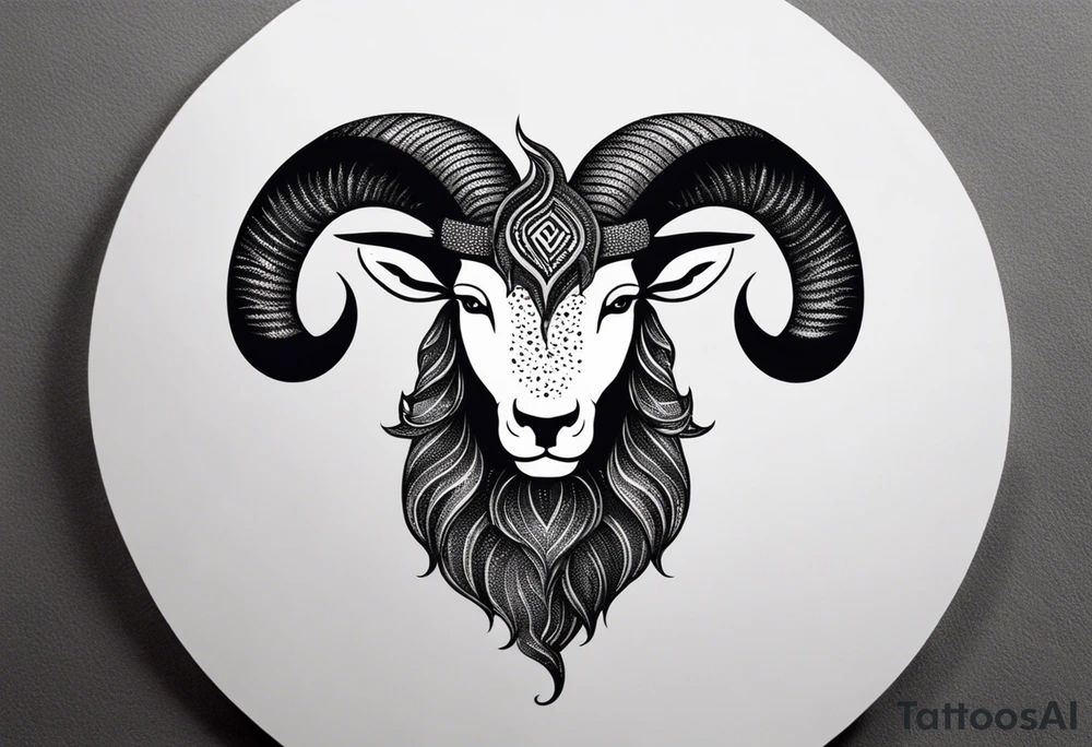 capricorn with beard tattoo idea
