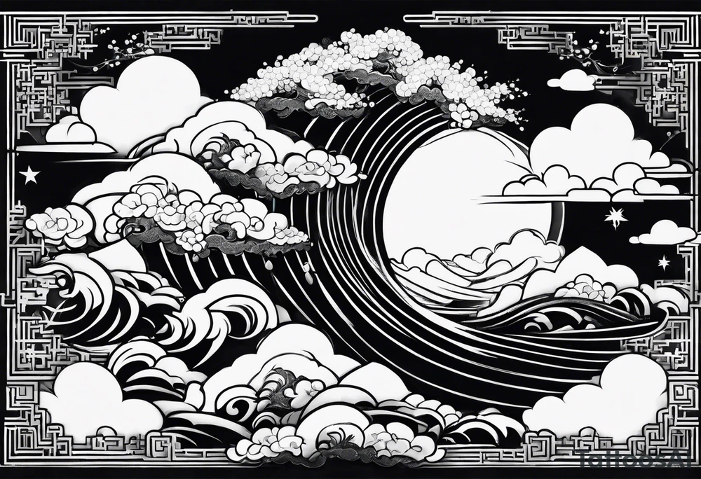 thick clouds japanese sleeve tattoo tattoo idea