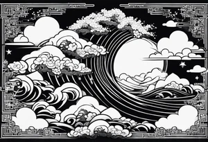thick clouds japanese sleeve tattoo tattoo idea