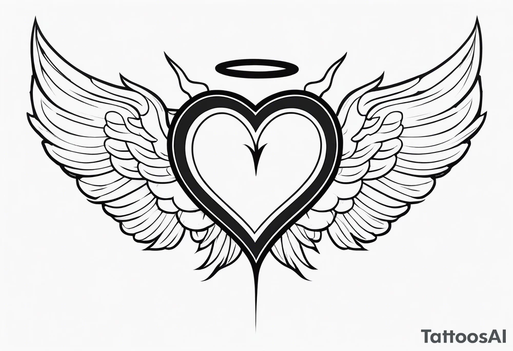 angel devil heart/wings tattoo idea