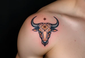 A taurus star constellation of copper fire, Taurus carries the ancient weight of desire and fertility. tattoo idea