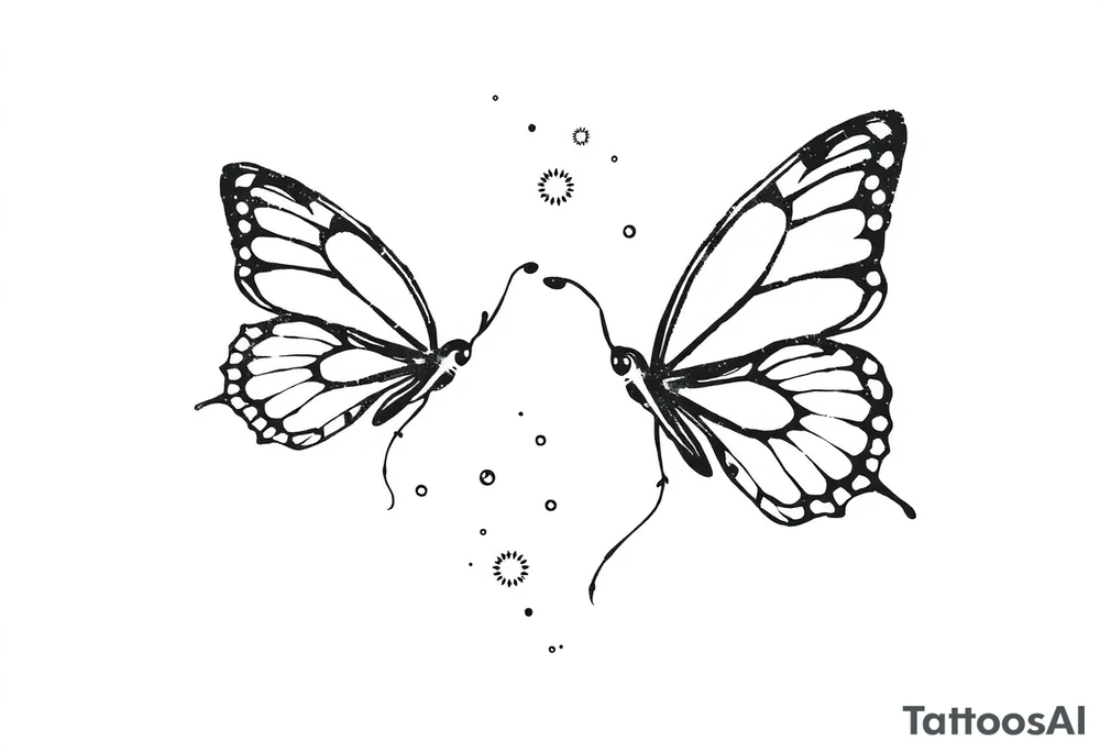 Simple butterflies with sparkles and some bubbles tattoo idea Simple butterflies with sparkles and some bubbles tattoo idea