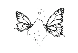 Simple butterflies with sparkles and some bubbles tattoo idea