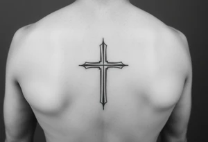 thin lines of a cross, simple, clean tattoo idea