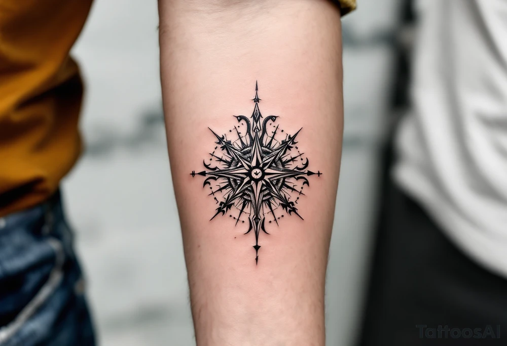 world map compass/clock tattoo idea
