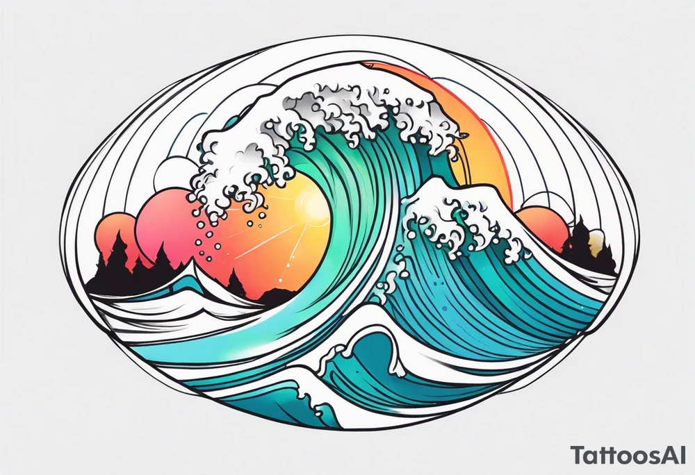 wave diffraction tattoo idea