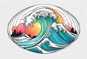wave diffraction tattoo idea