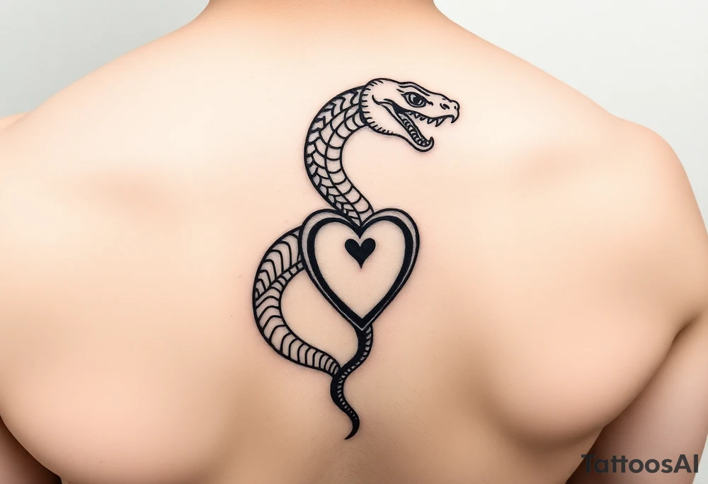 un piccola spirale a serpente con un cuore tattoo idea