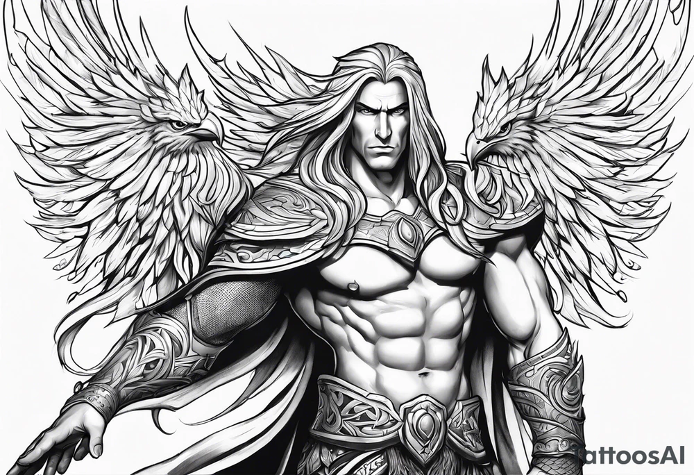 Kael'Thas and his phoenix on the arm tattoo idea
