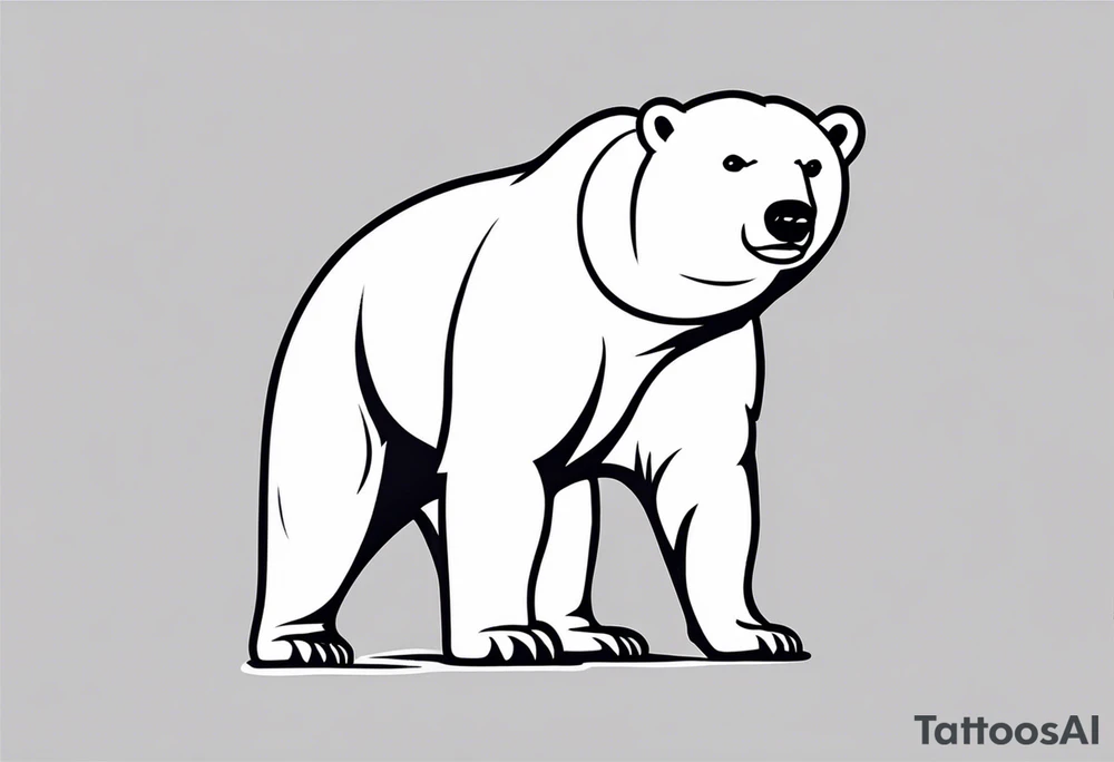Polar bear standing on two legs wearing a winter hat and snow goggles tattoo idea