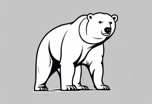 Polar bear standing on two legs wearing a winter hat and snow goggles tattoo idea