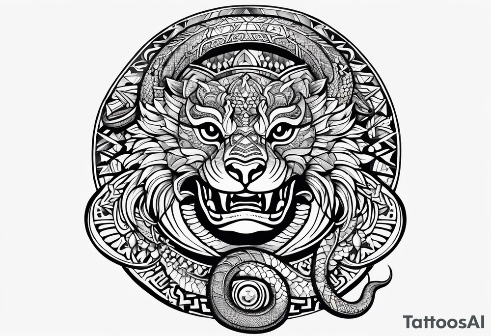 Aztec snake tattoo idea
