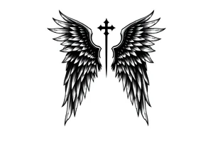 Life and death angel wings tattoo idea