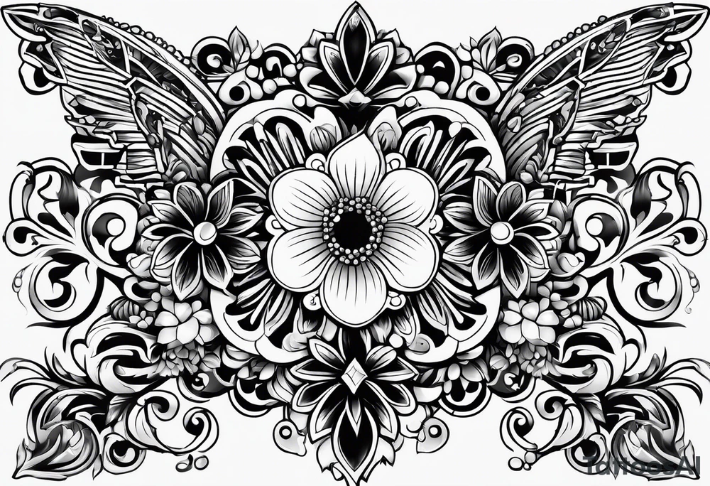 rosery beads tattoo idea