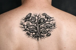 species phylogeny tree as tree branches tattoo idea