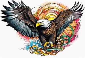 eagle catching snake tattoo idea