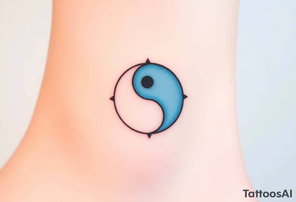 A yin-yang symbol with soft gradients of white and pale blue, signifying harmony and hopeful balance. tattoo idea