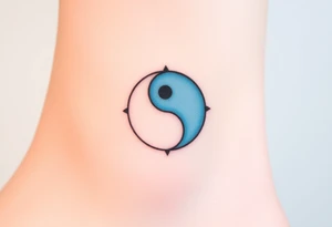 A yin-yang symbol with soft gradients of white and pale blue, signifying harmony and hopeful balance. tattoo idea