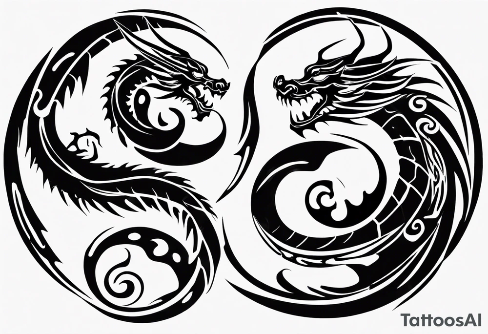 Dragon Yin Yang tattoo idea