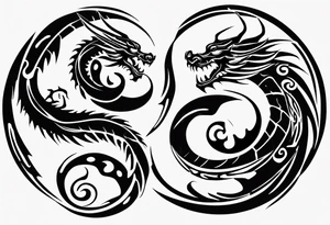 Dragon Yin Yang tattoo idea