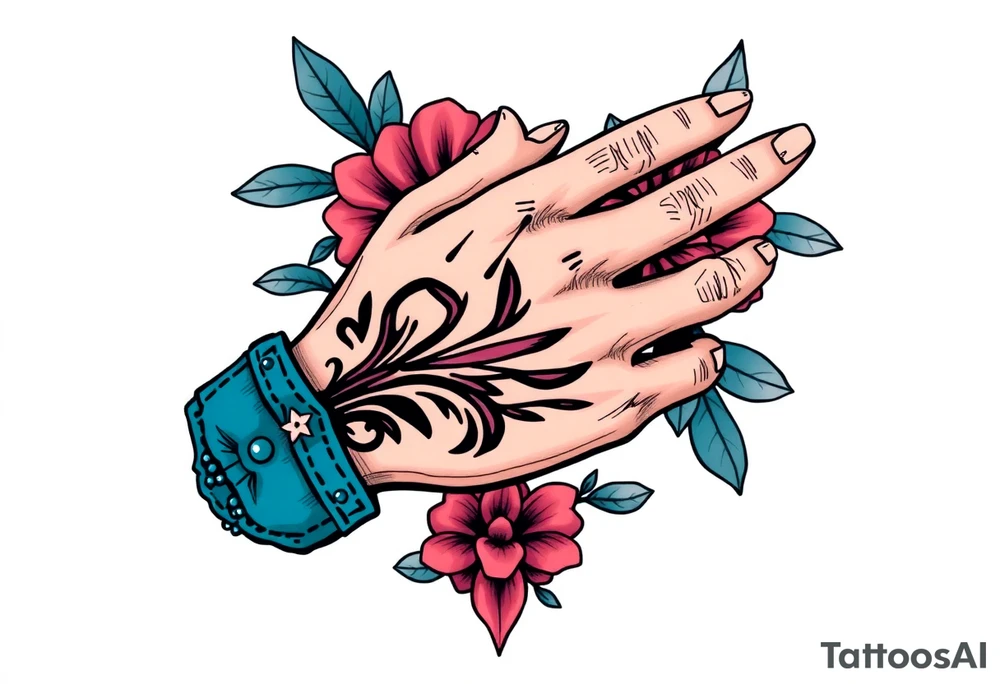 Show me a blue collar hand tattoos tattoo idea