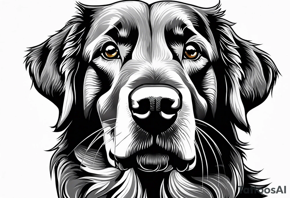 One happy dark colored golden retriever. tattoo idea