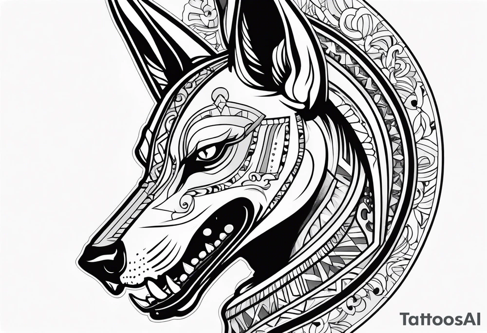 Anubis and skull forearm tattoo idea