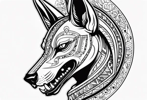 Anubis and skull forearm tattoo idea