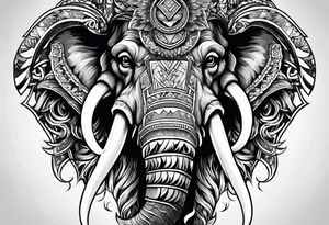 berserking strong mammoth head centerpiece tattoo idea