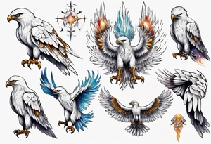 A spirit guide in the form of a white hawk tattoo idea