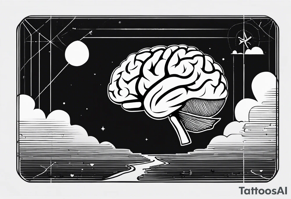 Brain, heart, love, heart break makes you strong, worth it, pain makes you stronger, strength, plane, travel tattoo idea