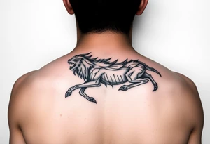 abstract jackelope mythical creature tattoo idea