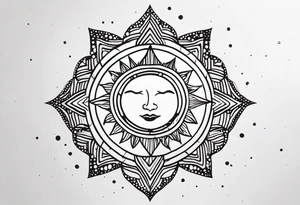 simple sunshine made of black dots tattoo idea