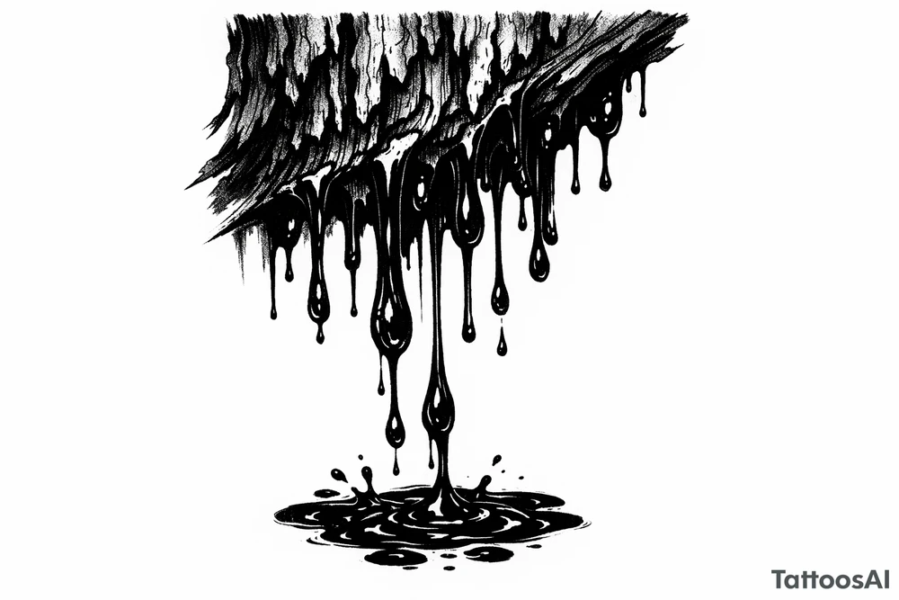 tree sap dripping from bark tattoo tattoo idea