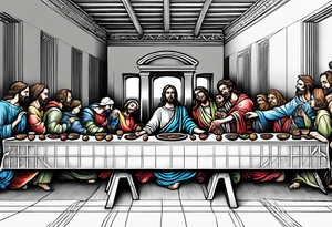 Last supper but everyone is a Skelton tattoo idea
