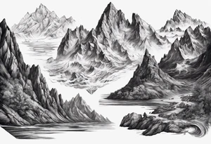 The triglav mountain and the sea beneath it tattoo idea